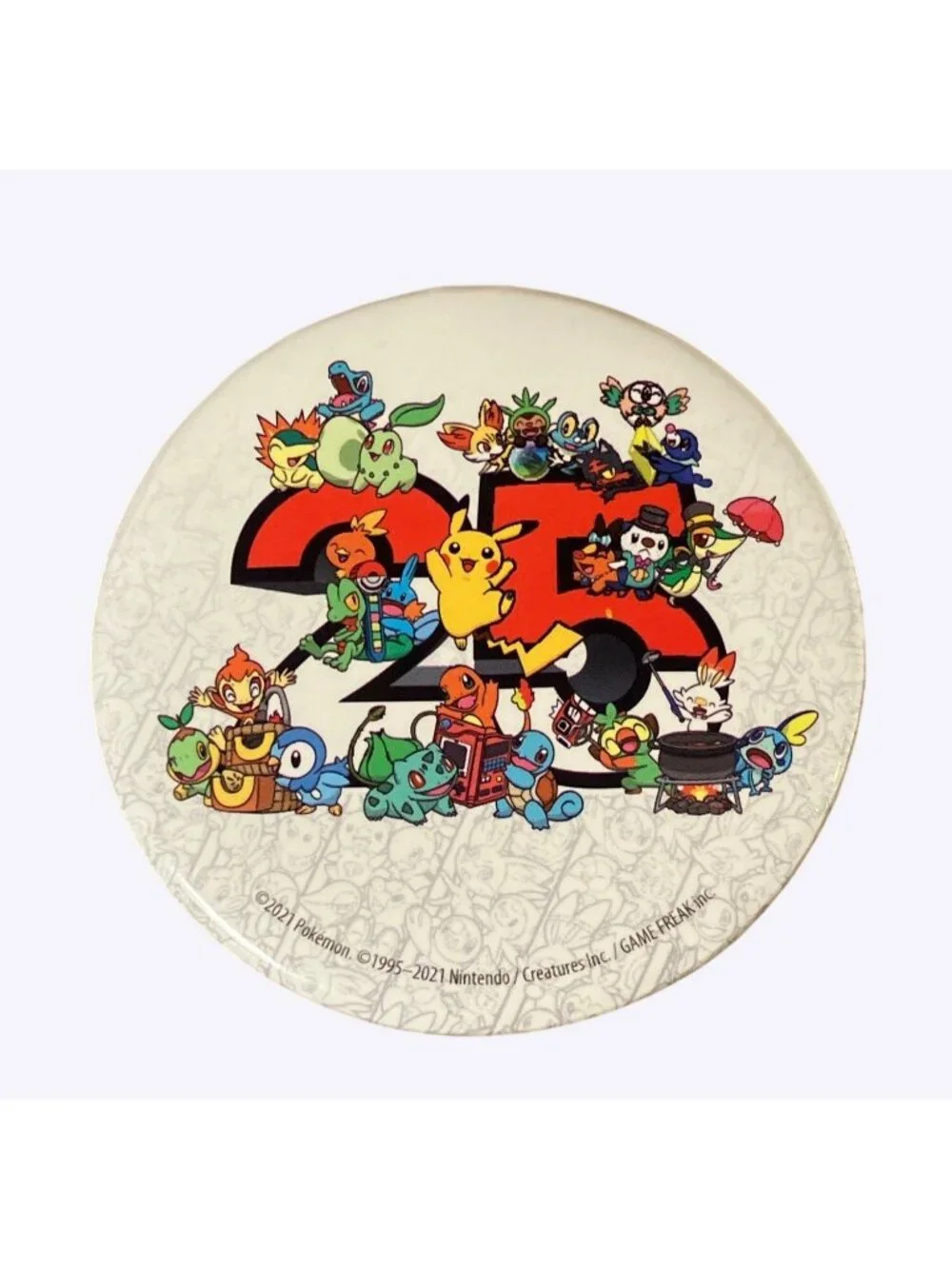Pokemon 25th Anniversary Collectible Snorlax Pin & Button Pin Set